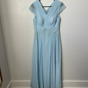 Azazie Ice Blue Chiffon Cap Sleeve Bridesmaid Dress